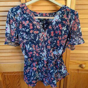 AGB Floral Short Sleeve Blouse